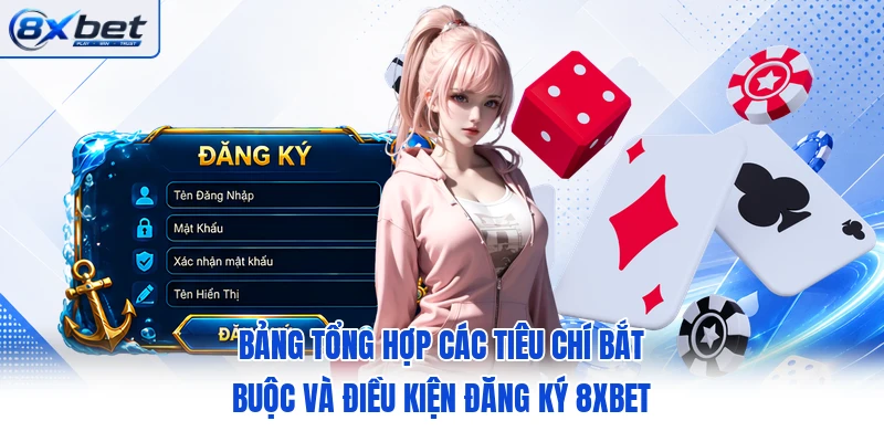 Bảng tổng hợp các tiêu chí bắt buộc và điều kiện đăng ký 8XBET Bảng tổng hợp các tiêu chí bắt buộc và điều kiện đăng ký 8XBET